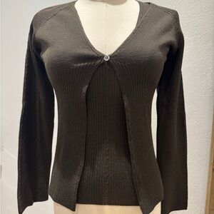 Two-Piece Lorena Antoniazzi Cashmere Ribbed Knit Top